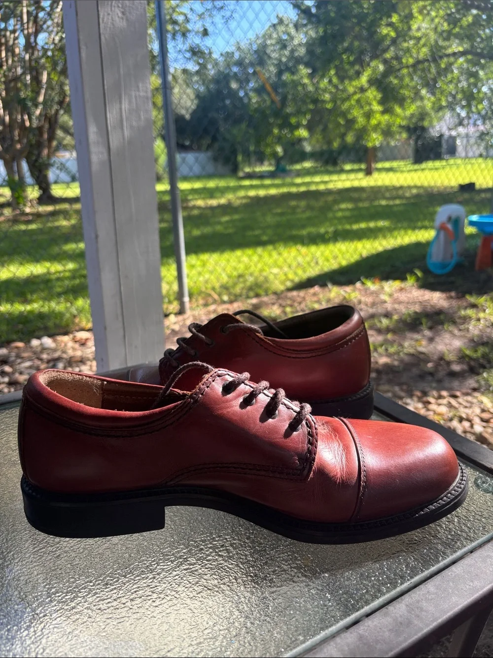 Dockers Men’s 12M Brown Leather Cap Toe Oxford Dress Shoes
